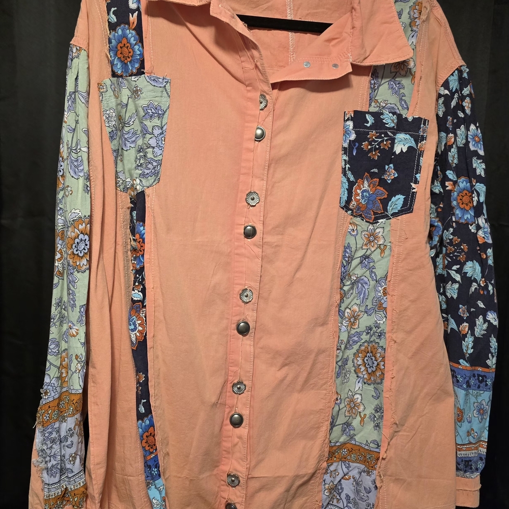 POL Multicolor Floral Patchwork Shirt